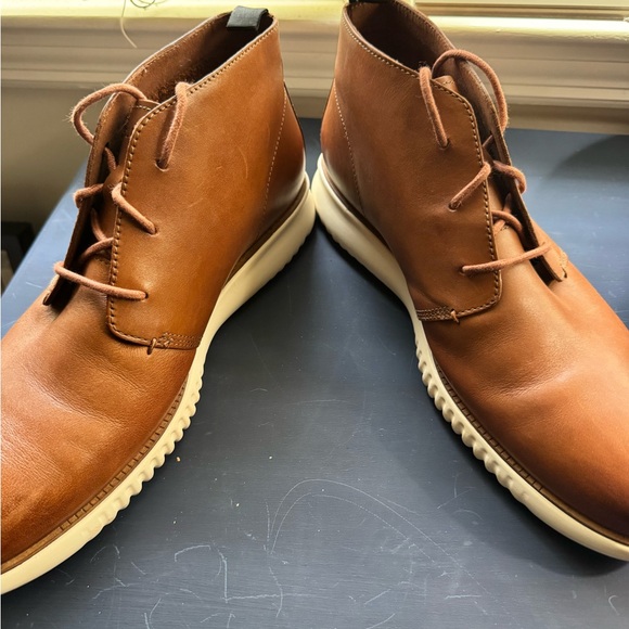 Cole Haan Tan Leather Chukka Boots with White Sole main image 4